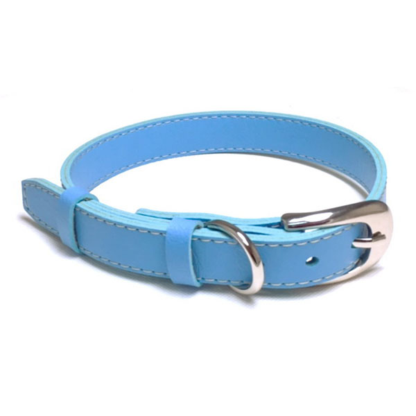 Faux leather dog collar – BLUE color 